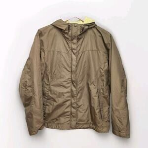 Columbia Army Green Hooded Zip Front Wind Breaker Jacket Large